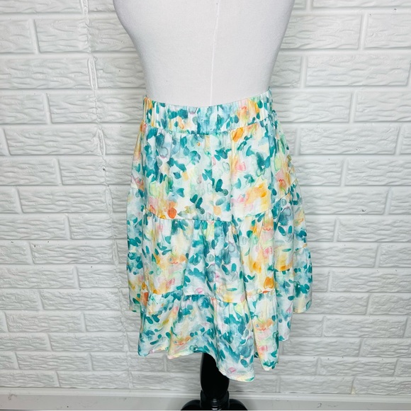 ANTHROPOLOGIE Cloth & Stone Watercolor Floral Mini Skirt Size S - Picture 5 of 8